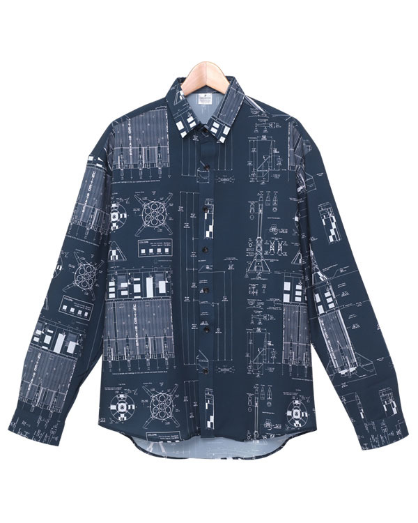 스콰즈 셔츠 SMS011 2COLOR 남성 일반핏 패턴 프린트 남방